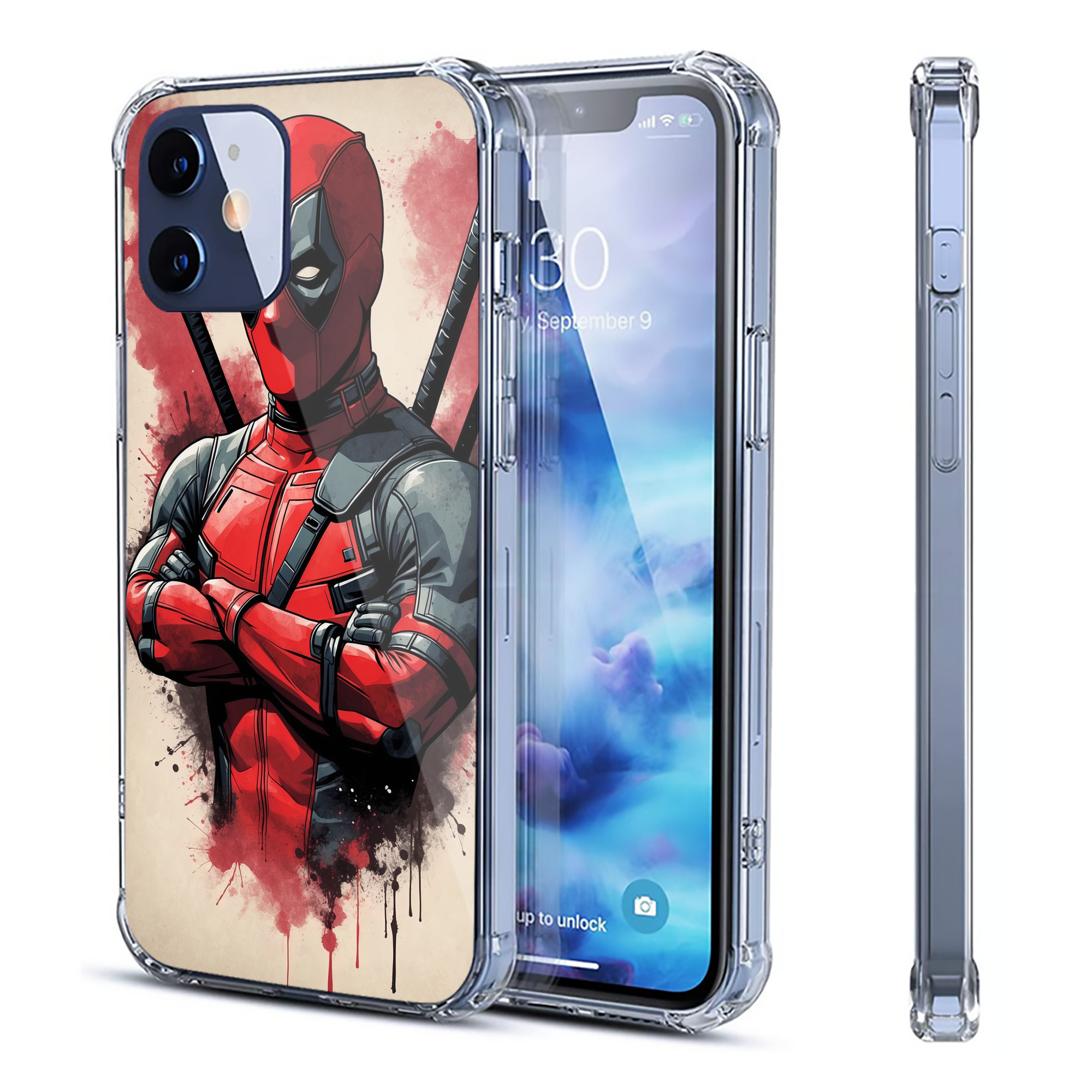 （画像用） Deadpool デッドプール 【iPhone 12シリーズ対応】透明スマホケース（クリアソフトケース）